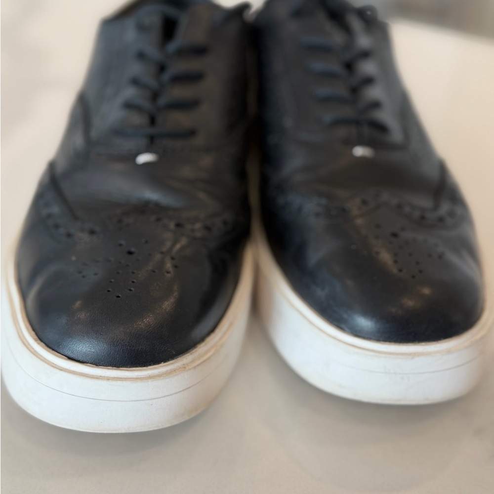 Clarks Black Leather Platform Oxford Brogue Shoes Women’s 9 - Picture 5 of 8